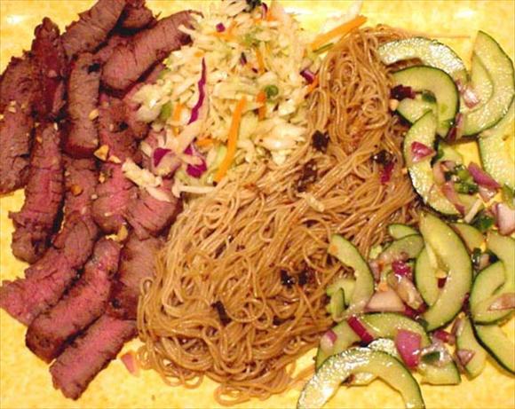 Grilled flank steak, mandarin style. Photo by s'kat