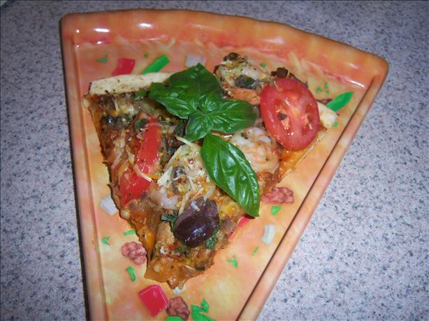 The Queen of Pizzas (Gourmet Shrimp Pizza). Photo by Luvs 2 Cook