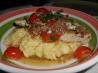 Fresh Tomato and Basil Chicken over Super Creamy Polenta. Recipe by ratherbeswimmin'