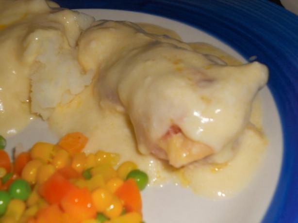 Bacon Wrapped Chicken With Sour Cream Sauce. Photo by AZPARZYCH