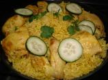 Thai Chicken With Crispy Shallots in Yellow Rice (Kao Moke Gai)