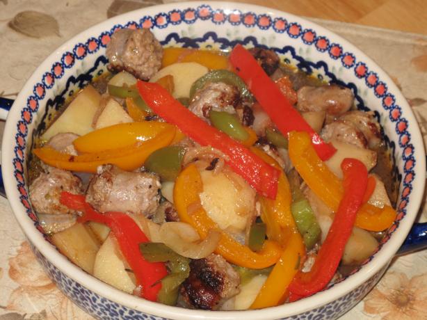 Sausage, Peppers, and Potatoes. Photo by Prrs4me