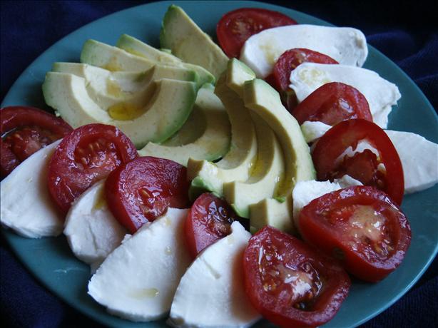 Mozzarella Avocado and Tomato Salad in Vinaigrette. Photo by kiwidutch