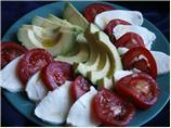 Mozzarella Avocado and Tomato Salad in Vinaigrette