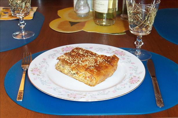 Melitzanopita (Greek Pie Using Eggplant (Aubergine) ). Photo by Irmgard