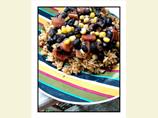 Black Beans over Dirty Rice
