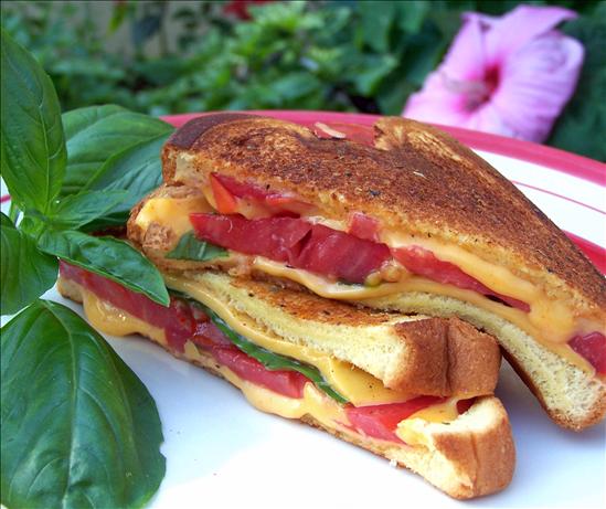 Fresh Tomato, Basil Grilled Cheese Sandwich. Photo by Rita~