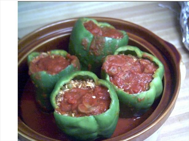 Crock Pot Stuffed Green Bell Peppers. Photo by Cooking for ONE #2