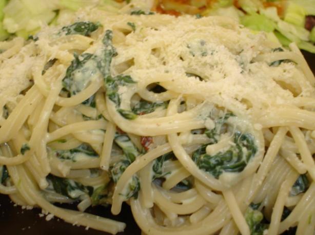Herb Cheese and Spinach Sauce With Pasta. Photo by Sarah_Jayne