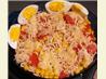2-Minute Noodles for Two With Ham & Cheese