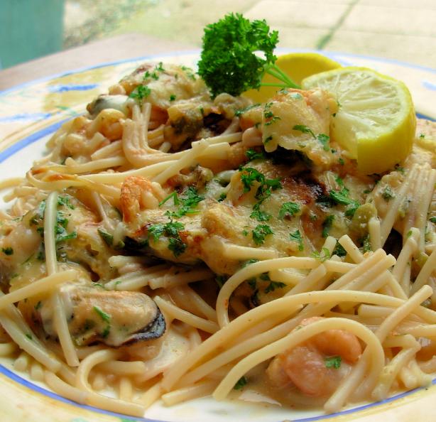 Shrimp and Spaghetti Gratin Shrimp and Spaghetti Gratin