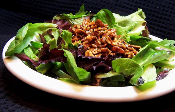 Southern Greens With Warm Pecan Dressing. Photo by PaulaG
