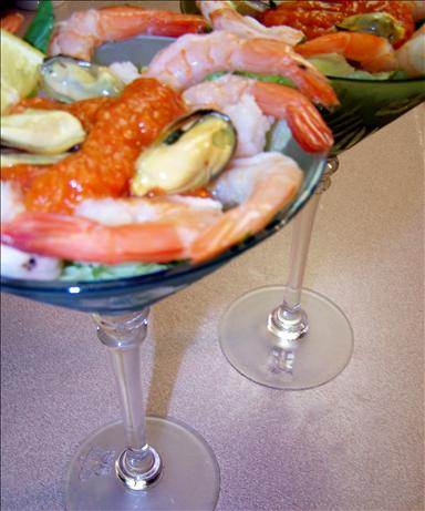 Seafood Salad Martini With Vodka Habanero Dressing. Photo by Rita~