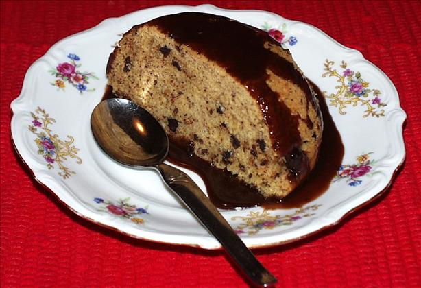 Choc Chip & Banana Pudding W/Glossy Choc Sauce (Steamed). Photo by twissis