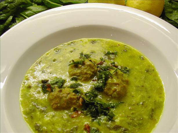 Middle Eastern Lamb and Spinach Soup. Photo by Syrinx