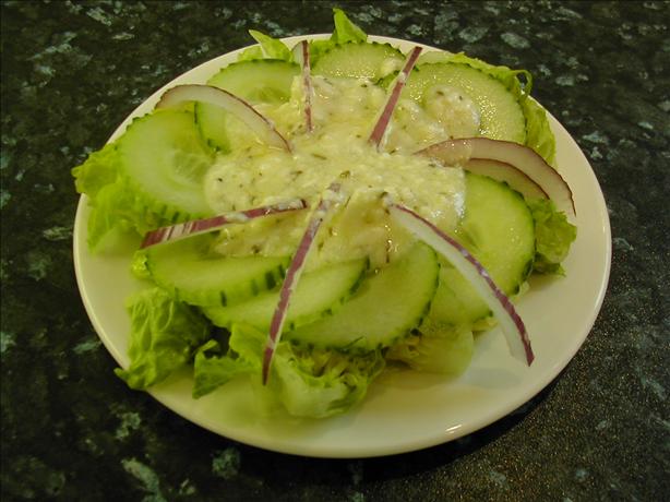 Cucumber With Feta Cheese Dressing. Photo by Syrinx