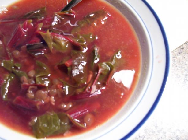 Lebanese Lentil and Swiss Chard Soup. Photo by DbKnadler