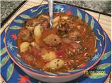 Italian-Style Pepperoni and Spinach Soup With Meatballs