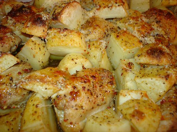 Parmesan Chicken and Potato Bake. Photo by Boomette
