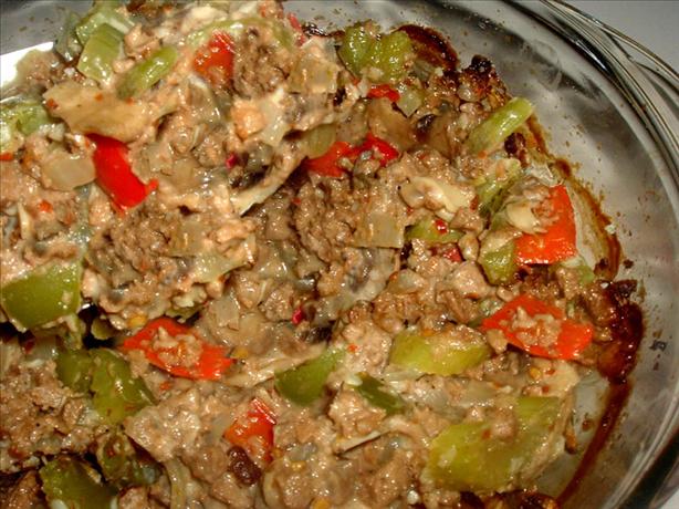 Vegetarian Meatless Pepper & Mushroom Casserole. Photo by Bergy