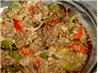 Vegetarian Meatless Pepper & Mushroom Casserole. Recipe by Bergy