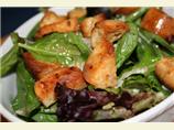 Caesar Salad With Onion Bagel Croutons