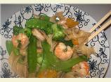 Noodles and Stir Fried Shrimp Medley