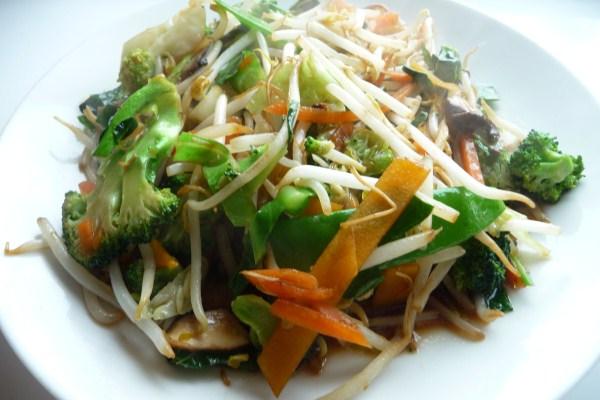 Stir-Fried Vegetables (Cabbage, Chinese Mushrooms, and Broccoli). Photo by Tea Jenny