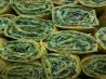 Easy Spinach-Bacon Tortilla Roll-Ups. Recipe by Kittencalskitchen