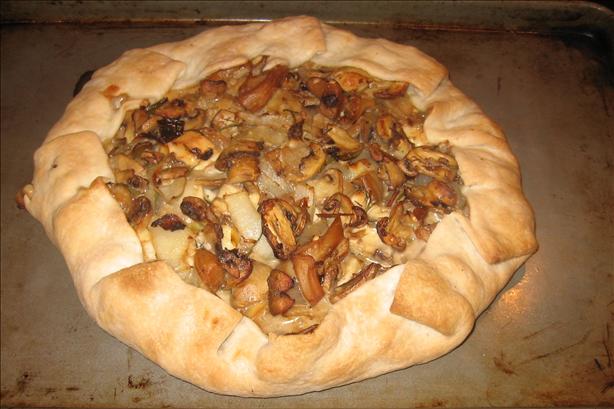 Rustic Mixed Mushroom and Blue Cheese Galette. Photo by mary winecoff