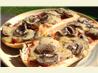 Mushroom-Gouda French Bread Pizzas. Recipe by VickyJ
