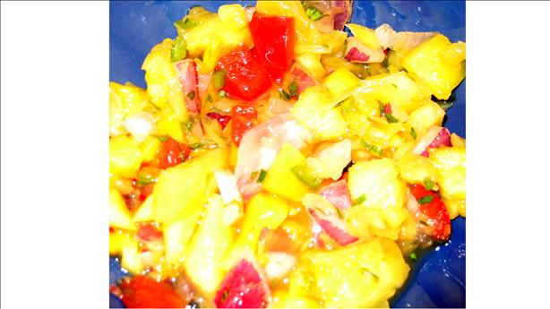 Mango-Pineapple Salsa. Photo by Shannon Cooks