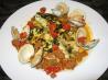 Moroccan Pesto Rockfish With Clam and Chorizo Sauce. Recipe by Chef Kate