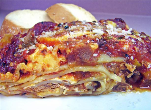 Cheese Steak-Yumm Lasagna With the Works!. Photo by Rita~