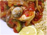 Vegetable-Topped Halibut