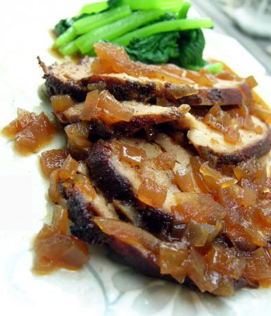 New Mexico Rubbed Pork Tenderloin With Bourbon Ancho Sauce. Photo by Rinshinomori