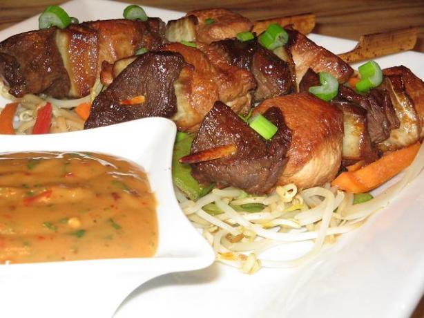 Spicy Beef Satay With Peanut Sauce. Photo by The Flying Chef