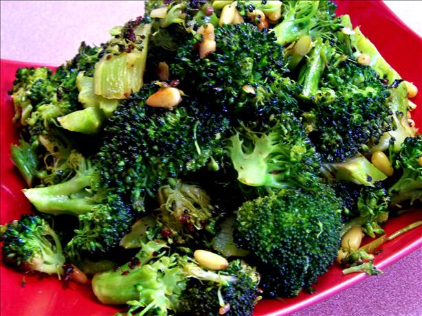 Broccoli Roasted With Garlic, Chipotle Peppers and Pine Nuts. Photo by Rita~