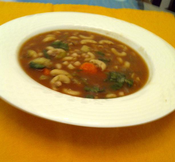 Hearty Vegan Navy Bean Soup. Photo by emilyv