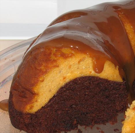 Pumpkin Cheesecake Topped Chocolate Bundt Cake W. Dulce De Leche. Photo by Claire #3