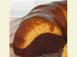 Pumpkin Cheesecake Topped Chocolate Bundt Cake W. Dulce De Leche