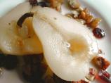 Pears With Maple Syrup, Pecans and Cranberries - Microwave