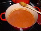 Sweet Onion & Tomato Soup With Fresh Basil Cream. Photo by JillAZ