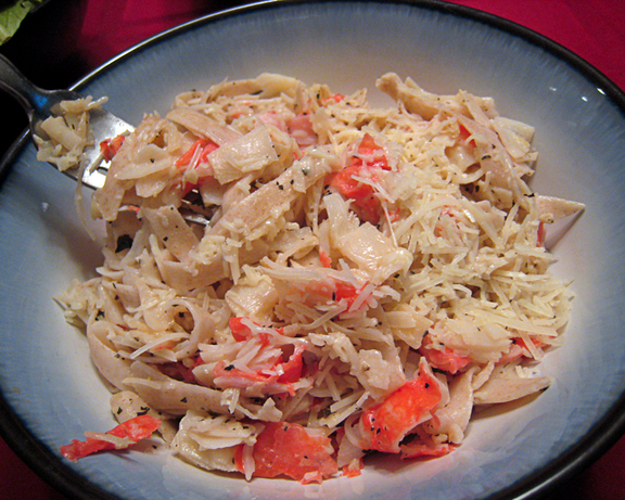 Garlicky Crab With Pasta. Photo by yogiclarebear