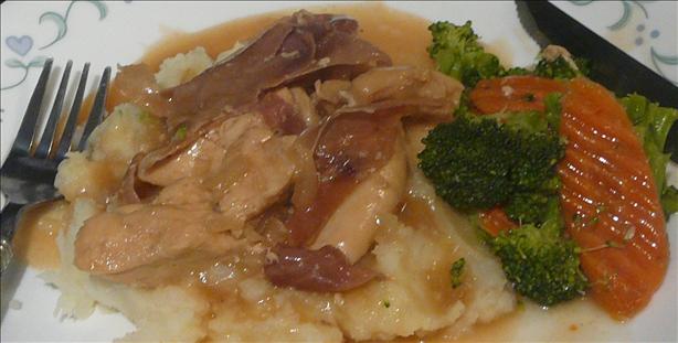 Hot Toddy Chicken With Pancetta and Garlic Mashed Potatoes. Photo by BLUE ROSE
