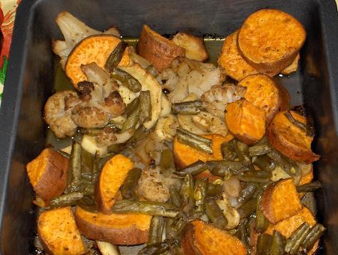 Easy One Tray  Roasted Onions and Root Vegetables. Photo by the80srule