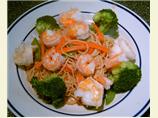 Orange-Sesame Noodles With Grilled Shrimp