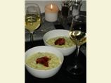Creamy Risotto With Broad Beans, Crispy Bacon and Sage