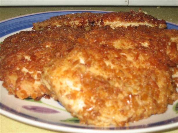 Pretzel Crusted Chicken Breast With Cheddar Cheesy Mustard Sauce. Photo by celestial_star03