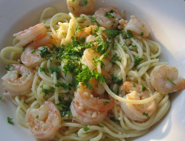 Ultimate Shrimp Scampi Linguini. Photo by mary winecoff